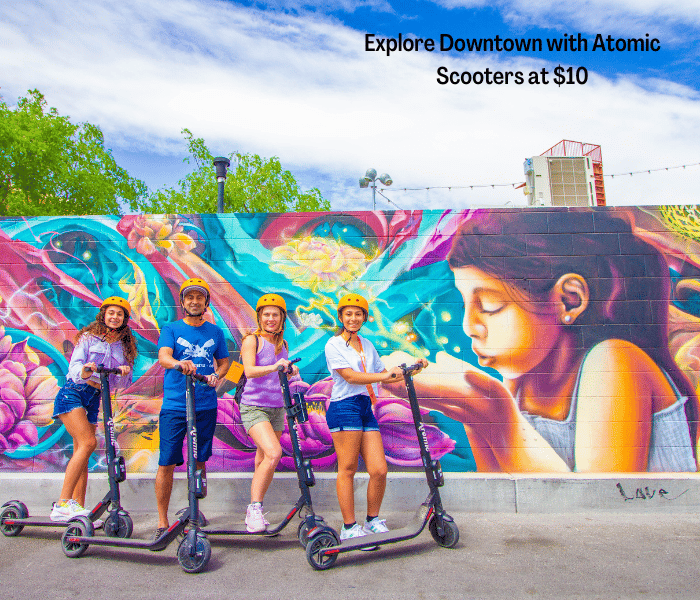 Things To Do in Vegas- Explore Downtown with Atomic Scooters